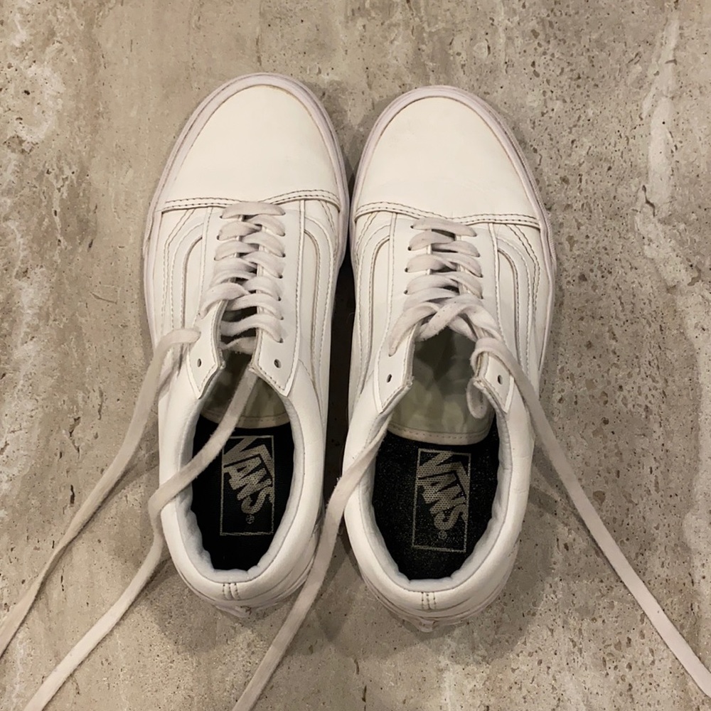 White Leather Vans